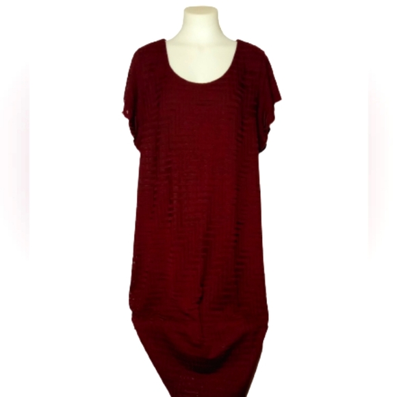 Cato Dresses & Skirts - Cato Burgundy Midi Dress Sz 22/24W